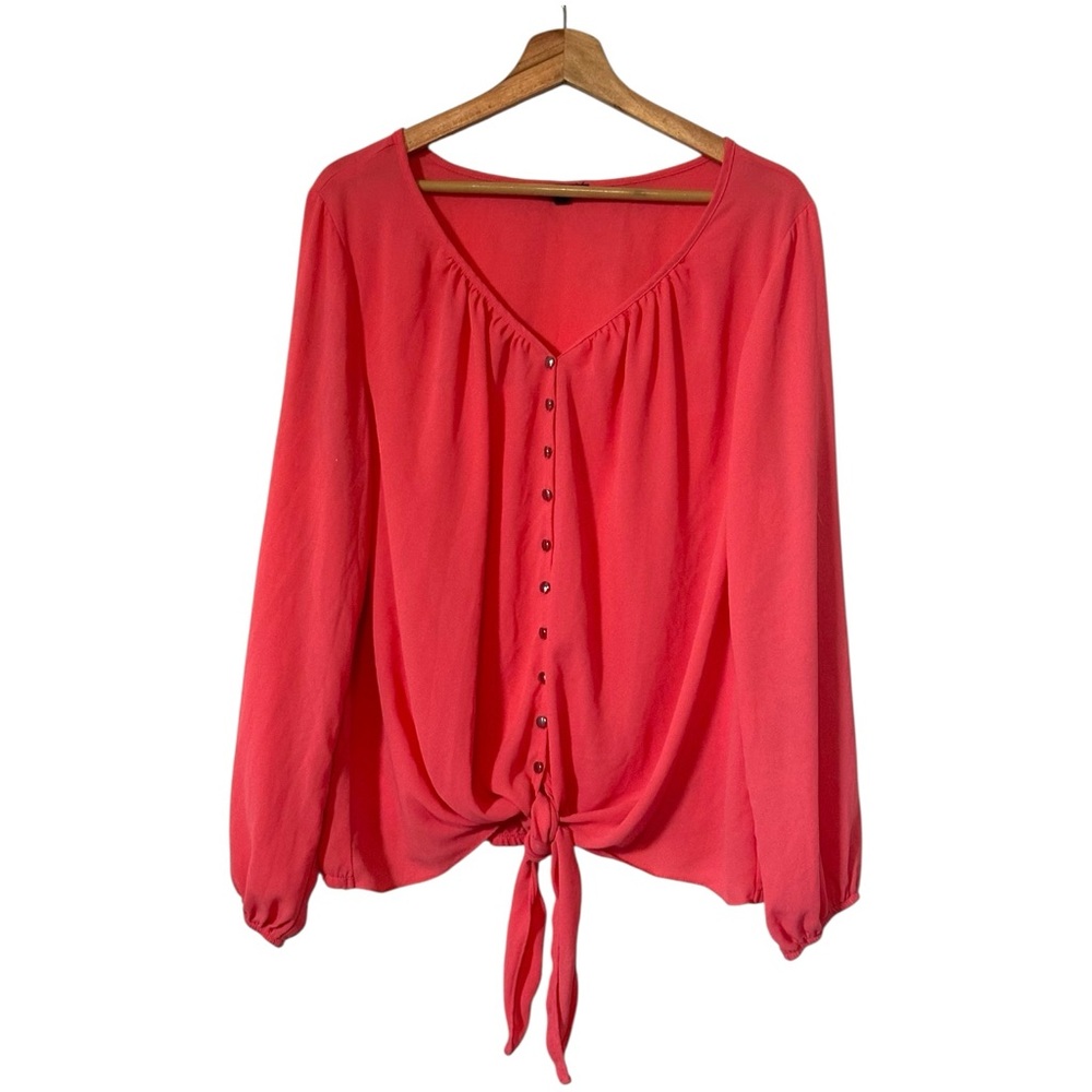 Sami & Jo Women's Blouse in Vibrant Coral